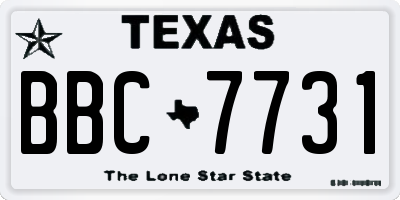 TX license plate BBC7731