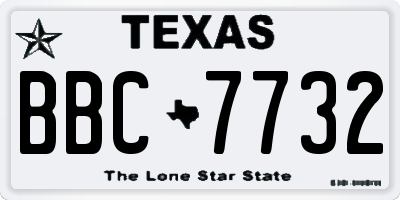 TX license plate BBC7732