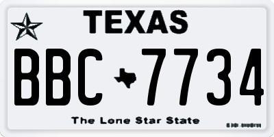 TX license plate BBC7734