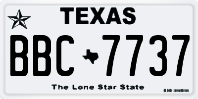 TX license plate BBC7737