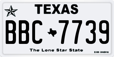 TX license plate BBC7739