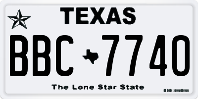 TX license plate BBC7740