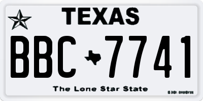 TX license plate BBC7741