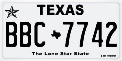 TX license plate BBC7742