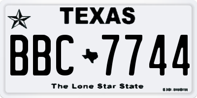 TX license plate BBC7744