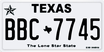 TX license plate BBC7745