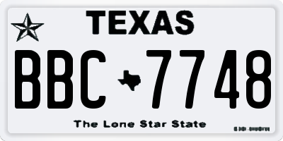 TX license plate BBC7748