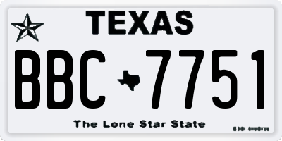 TX license plate BBC7751