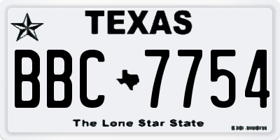 TX license plate BBC7754