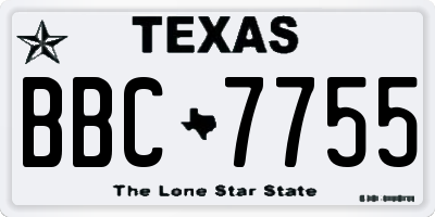 TX license plate BBC7755