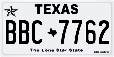 TX license plate BBC7762