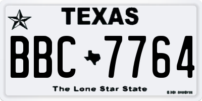 TX license plate BBC7764