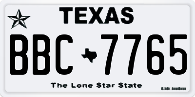 TX license plate BBC7765