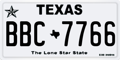 TX license plate BBC7766