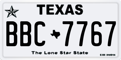 TX license plate BBC7767