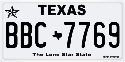 TX license plate BBC7769