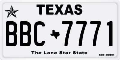 TX license plate BBC7771