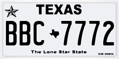 TX license plate BBC7772