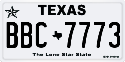TX license plate BBC7773