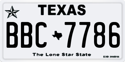 TX license plate BBC7786