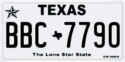 TX license plate BBC7790