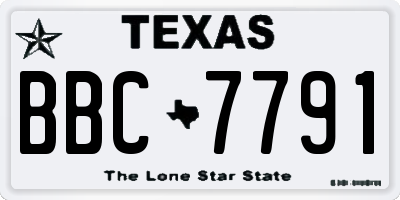 TX license plate BBC7791