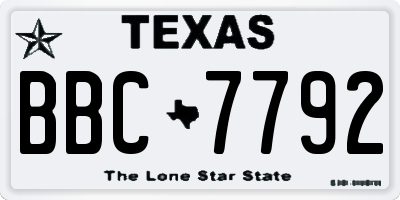 TX license plate BBC7792