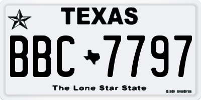 TX license plate BBC7797