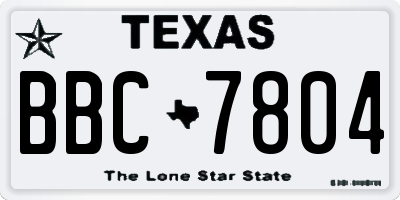 TX license plate BBC7804