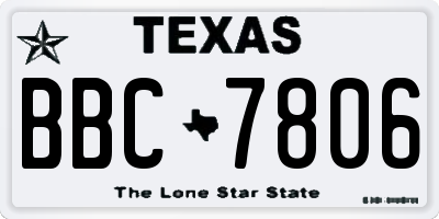 TX license plate BBC7806