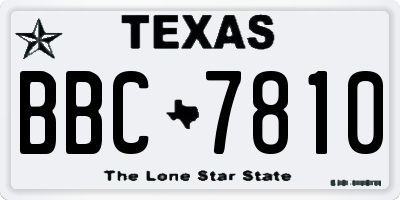 TX license plate BBC7810