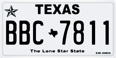TX license plate BBC7811