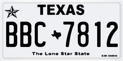TX license plate BBC7812