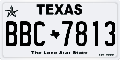 TX license plate BBC7813