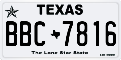 TX license plate BBC7816