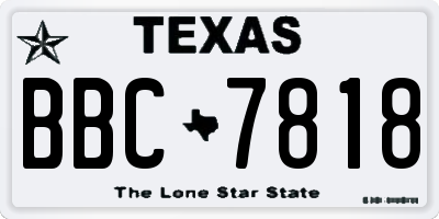TX license plate BBC7818
