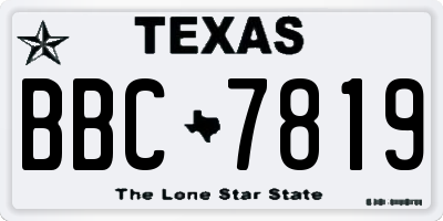TX license plate BBC7819