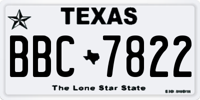 TX license plate BBC7822