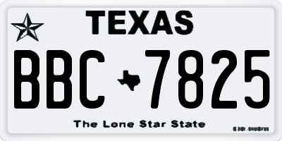 TX license plate BBC7825