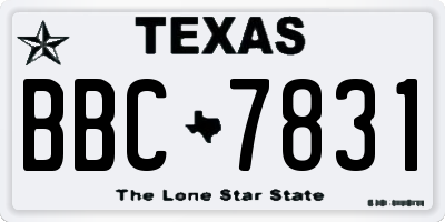 TX license plate BBC7831