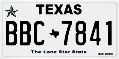 TX license plate BBC7841