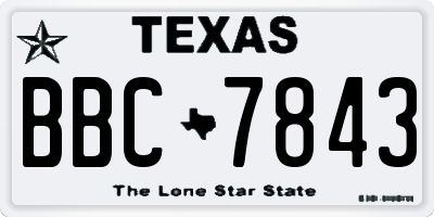 TX license plate BBC7843