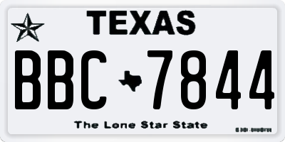 TX license plate BBC7844