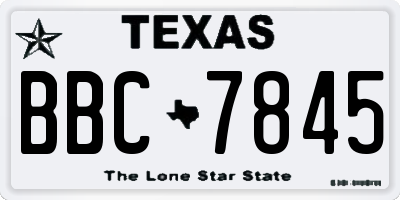 TX license plate BBC7845