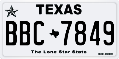 TX license plate BBC7849