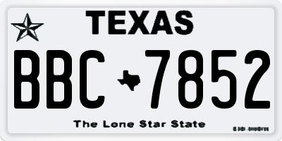 TX license plate BBC7852