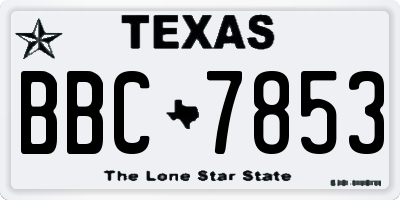TX license plate BBC7853