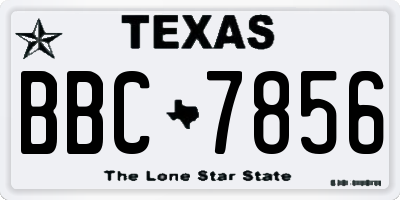 TX license plate BBC7856