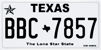TX license plate BBC7857