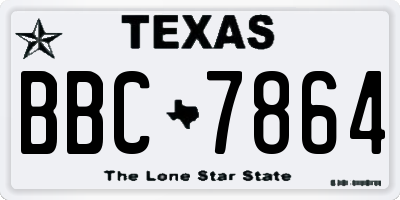 TX license plate BBC7864